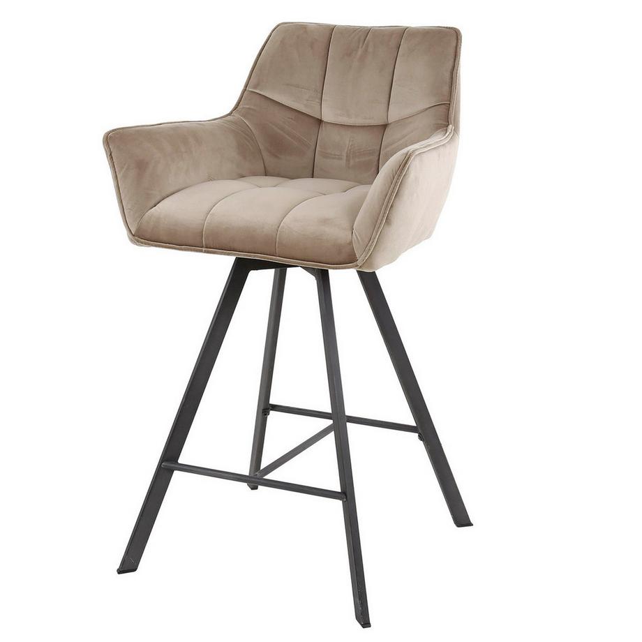 Chaise de bar Grid Velvet champagne