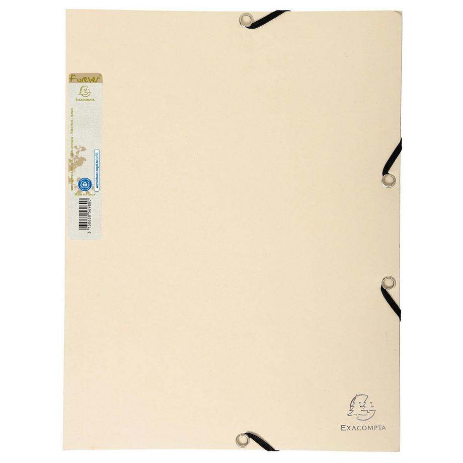 Exacompta Chemise 3 rabats à élastique carte recyclée 380g/m2 Forever - A4 - x 25  