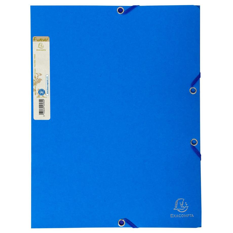 Exacompta Chemise 3 rabats à élastique carte recyclée 380g/m2 Forever - A4 - x 25  
