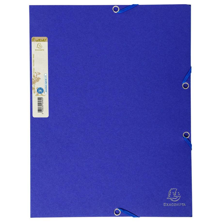 Exacompta Chemise 3 rabats à élastique carte recyclée 380g/m2 Forever - A4 - x 25  