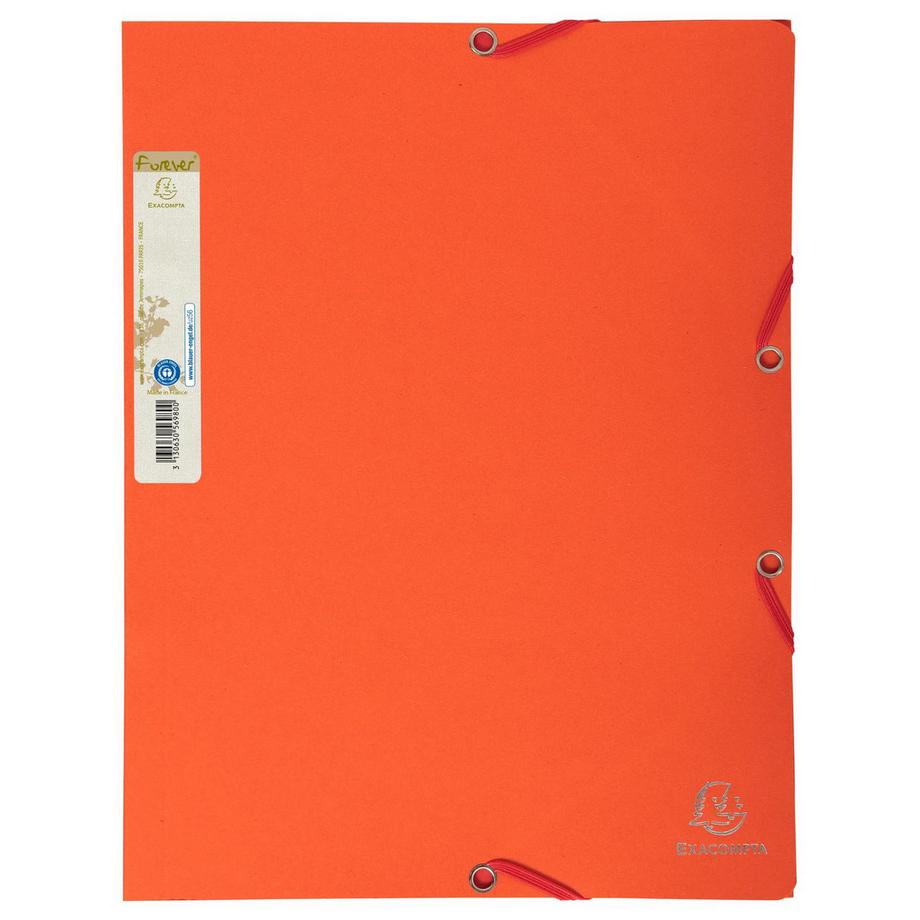 Exacompta Chemise 3 rabats à élastique carte recyclée 380g/m2 Forever - A4 - x 25  