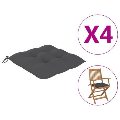 VidaXL Coussins de chaise 4 pcs 40x40x7 cm Tissu  