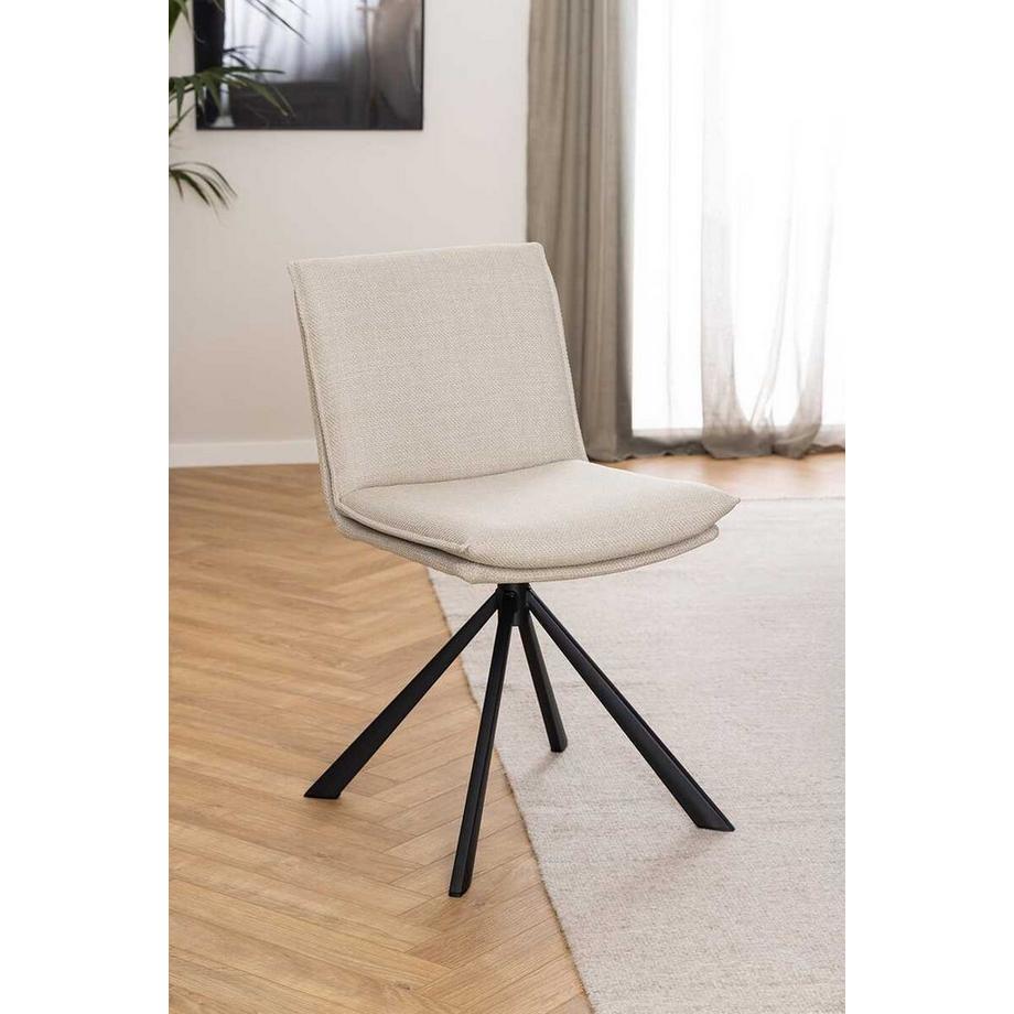 mutoni Chaise de salle à manger Fauna beige pivotante (1 pièce)  