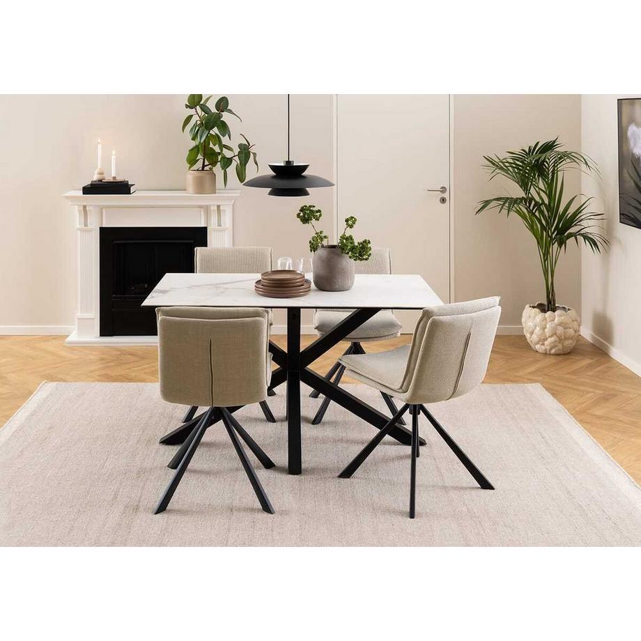 mutoni Chaise de salle à manger Fauna beige pivotante (1 pièce)  