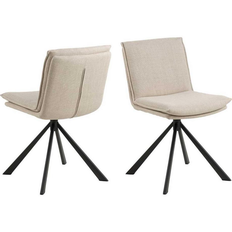 mutoni Chaise de salle à manger Fauna beige pivotante (1 pièce)  