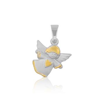 Pendentif ange en or jaune 750, 19x13mm