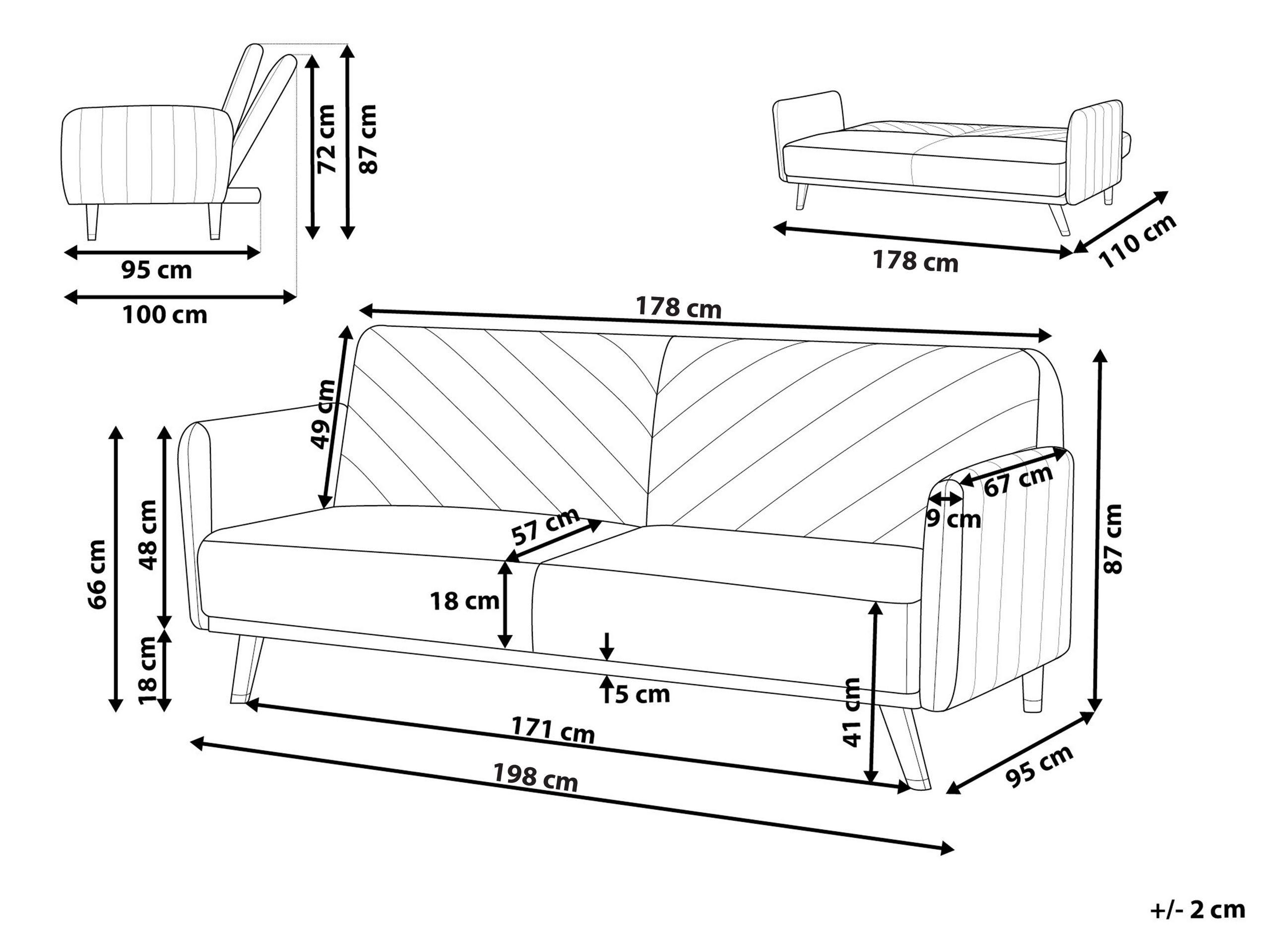 Beliani Schlafsofa aus Samtstoff Retro SENJA  