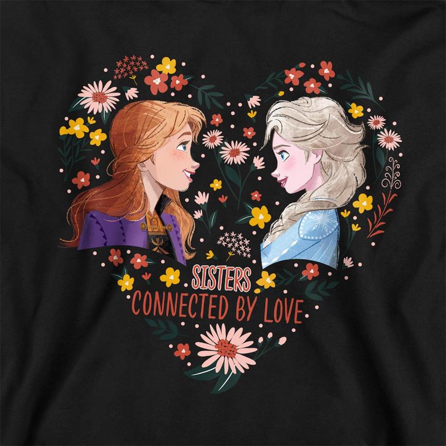 FROZEN  Sweat À Capuche Saintvalentin Motif Elsa Et Anna Sisters Connected By Love 