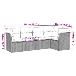 VidaXL Ensemble de canapés de jardin rotin synthétique  