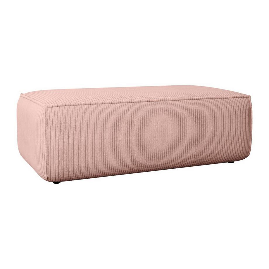 Vente-unique Pouf en velours côtelé rose poudré AMELIA  