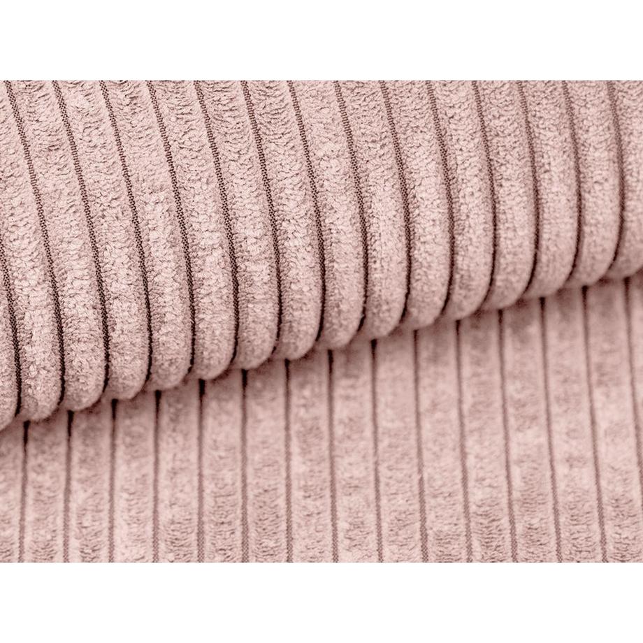 Vente-unique Pouf en velours côtelé rose poudré AMELIA  