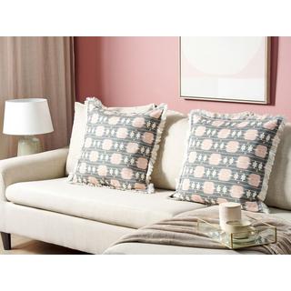 Beliani Lot de 2 coussins en Polyester Moderne DIANTHUS  