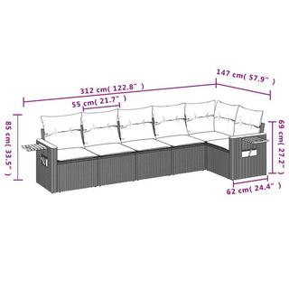 VidaXL Garten sofagarnitur poly-rattan  