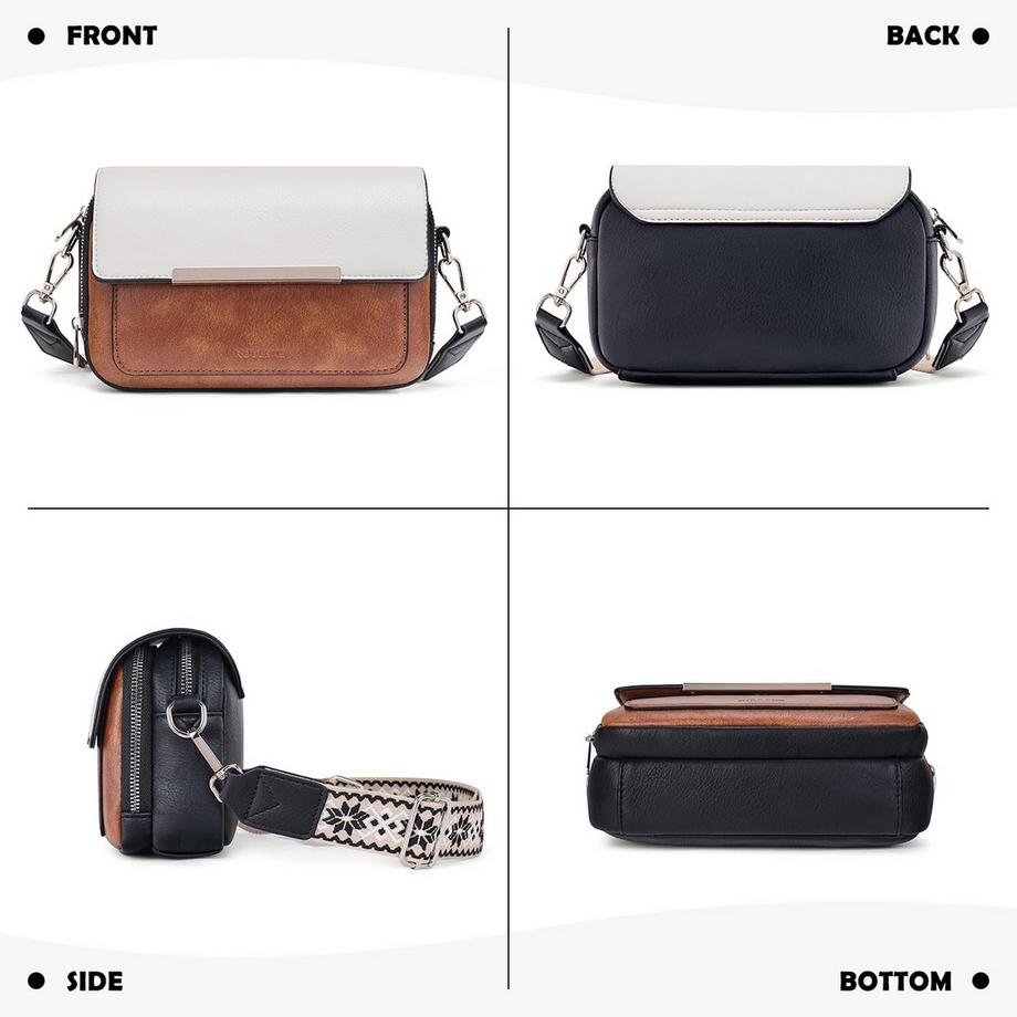 Only-bags.store Sac bandoulière en cuir végétalien avec large sangle réglable  