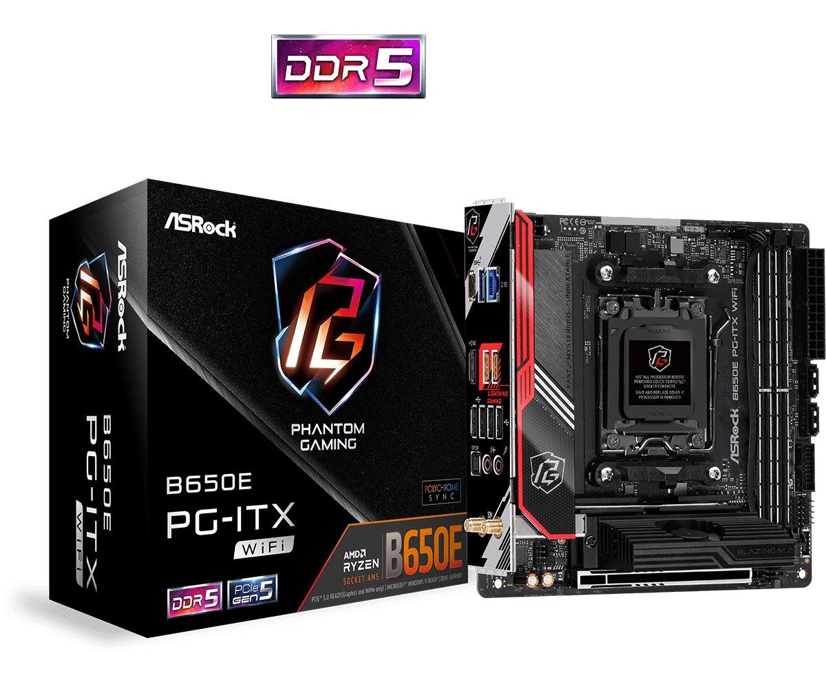 ASRock  B650E PG-ITX WiFi AMD B650 Buchse AM5 mini ITX 