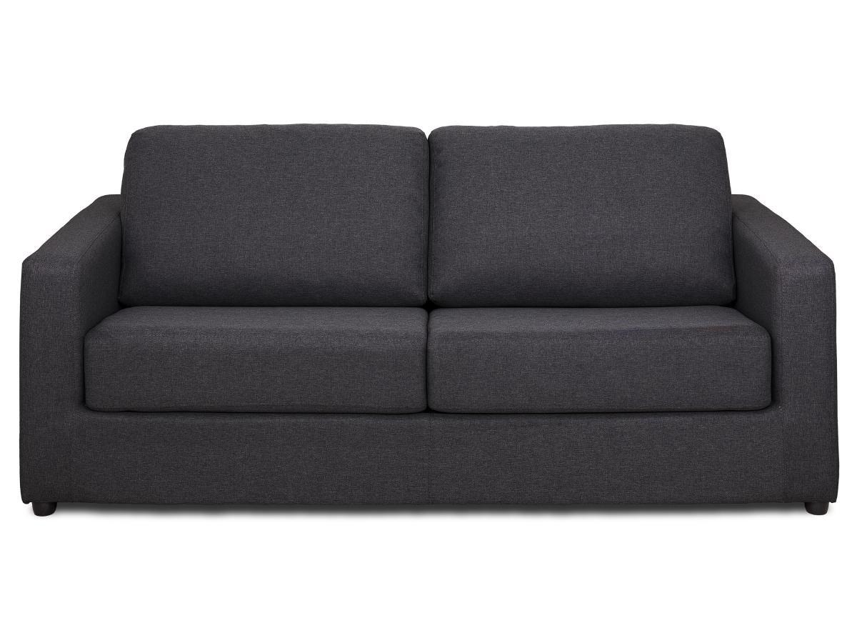 Vente-unique Schlafsofa mit Matratze 3-Sitzer - Stoff - Anthrazit - Liegefläche 140 cm - Matratze 14 cm - DONETO  