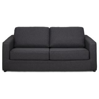 Vente-unique Canapé 3 places convertible express en tissu gris anthracite - Couchage 140 cm - Matelas 14 cm DONETO  