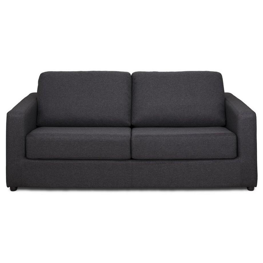 Vente-unique Schlafsofa mit Matratze 3-Sitzer - Stoff - Anthrazit - Liegefläche 140 cm - Matratze 14 cm - DONETO  
