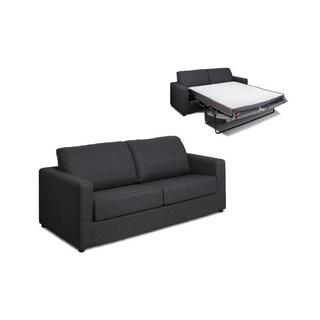 Vente-unique Canapé 3 places convertible express en tissu gris anthracite - Couchage 140 cm - Matelas 14 cm DONETO  