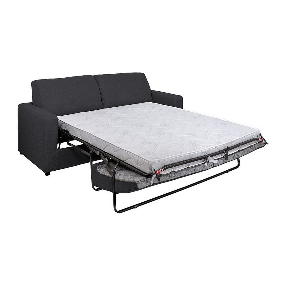 Vente-unique Schlafsofa mit Matratze 3-Sitzer - Stoff - Anthrazit - Liegefläche 140 cm - Matratze 14 cm - DONETO  
