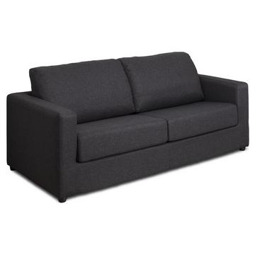 Schlafsofa mit Matratze 3-Sitzer - Stoff - Anthrazit - Liegefläche 140 cm - Matratze 14 cm - DONETO