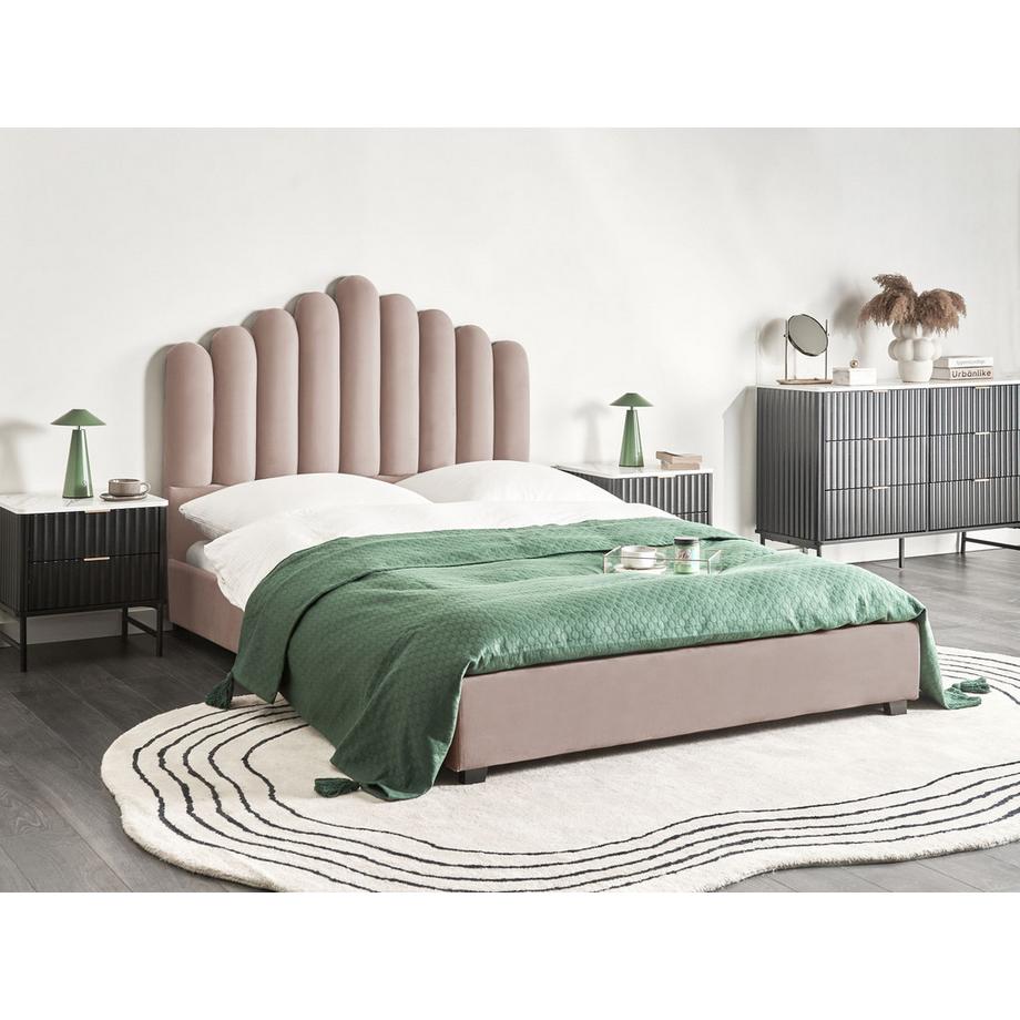 Beliani Wasserbett aus Samtstoff  VINCENNES  