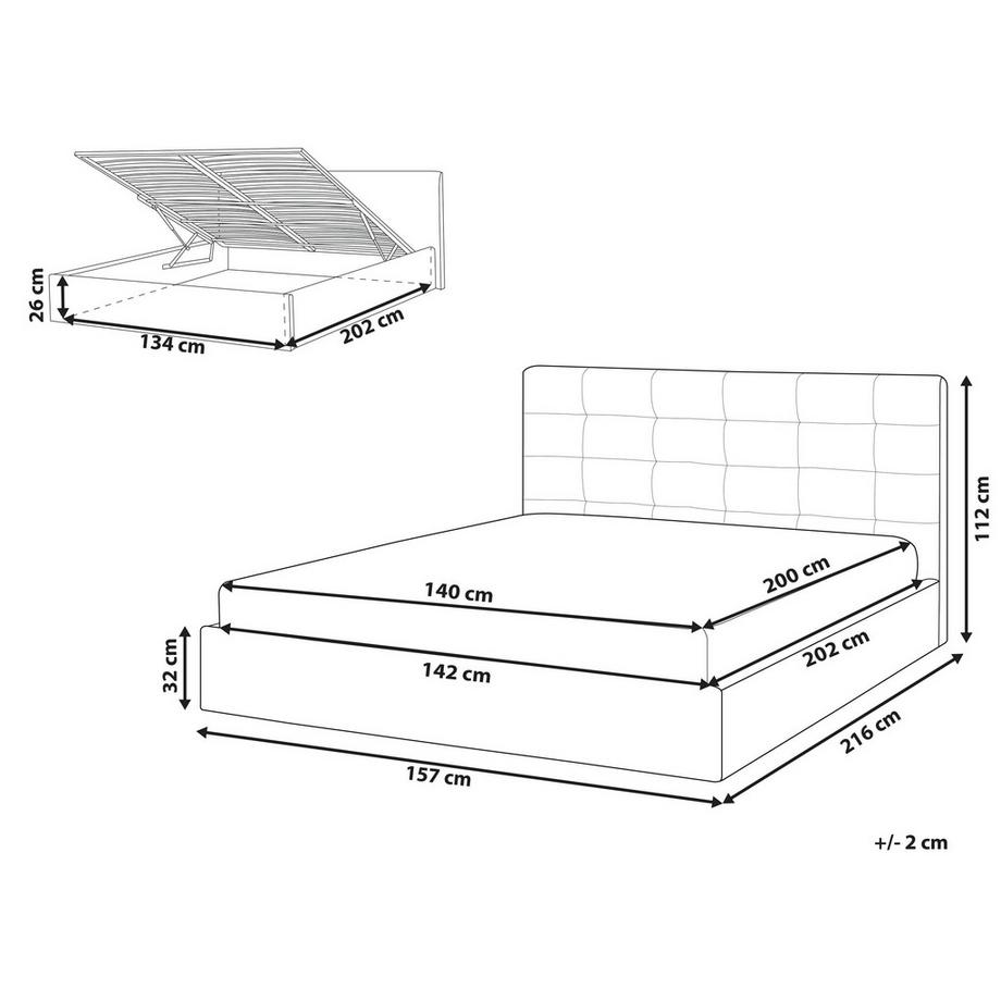 Beliani Letto contenitore en Velluto  LORIENT  