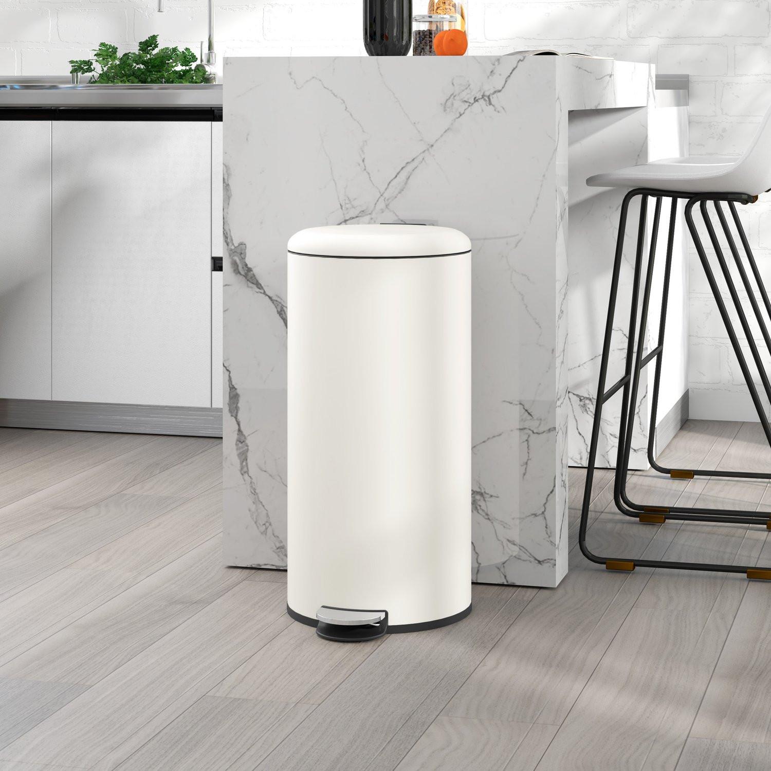 Northio Mülleimer 30L Treteimer Kosmetikeimer Abfalleimer mit Deckel und Fußpedal, Müllbehälter mit Inneneimer, für Wohnzimmer, Büro, Metall, 36 x 30 x 63,5 cm  