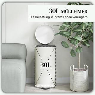 Northio Mülleimer 30L Treteimer Kosmetikeimer Abfalleimer mit Deckel und Fußpedal, Müllbehälter mit Inneneimer, für Wohnzimmer, Büro, Metall, 36 x 30 x 63,5 cm  
