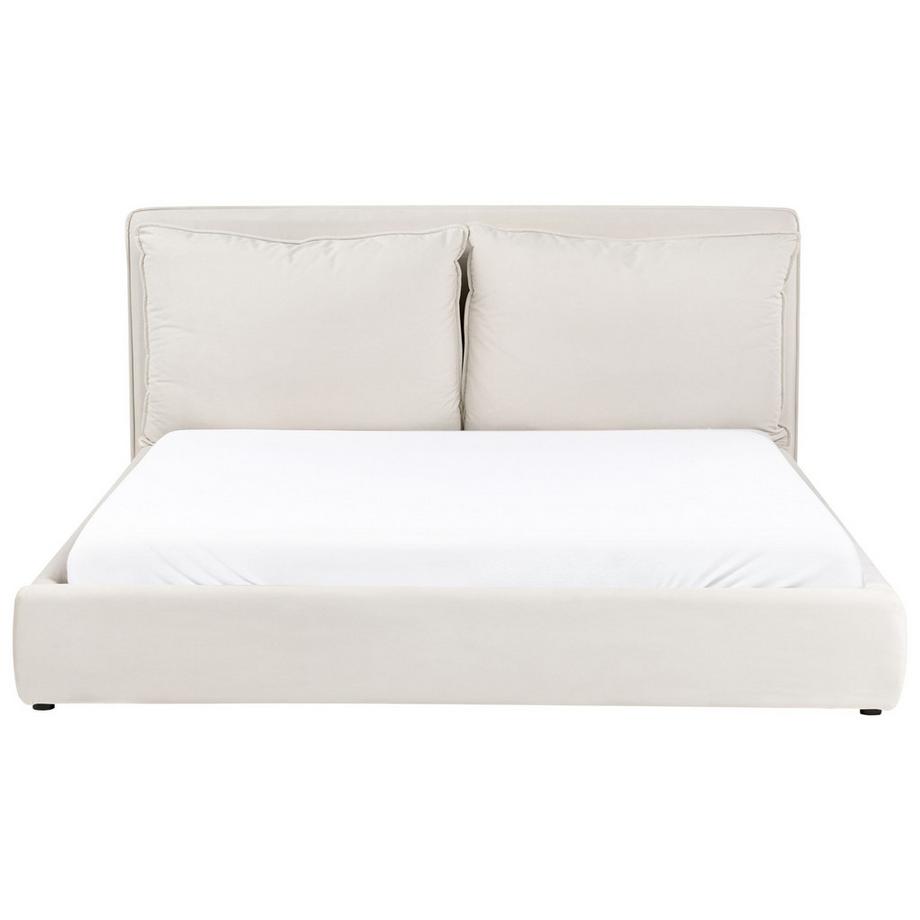 Beliani Lit avec sommier en Tissu Scandinave BAJONNA  