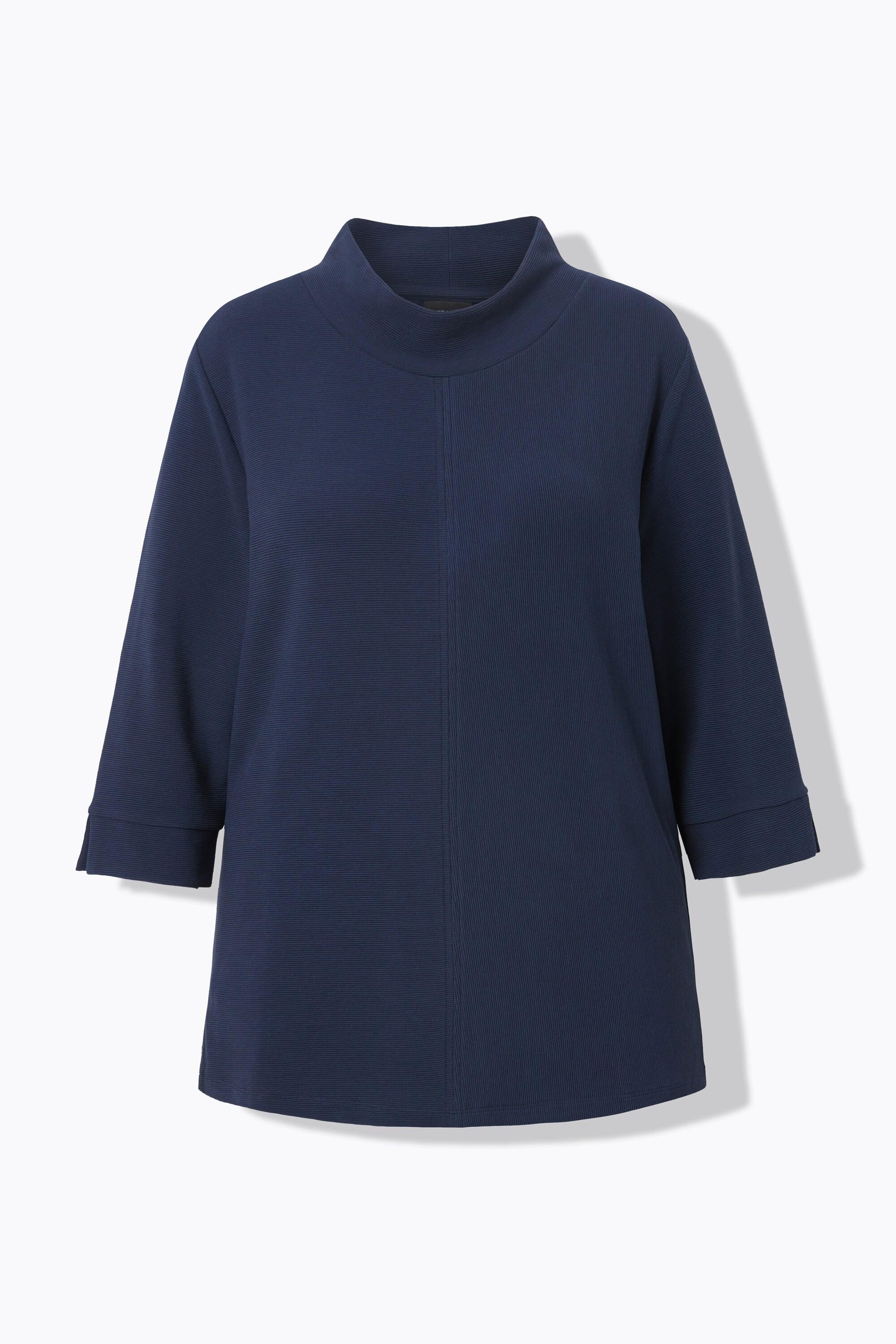 Ulla Popken  Sweatshirt, Querrippen, Stehkragen, 3/4-Arm 