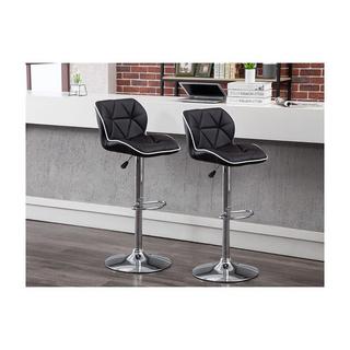 Vente-unique Lot de 2 tabourets de bar CALVIN Simili Hauteur Ajustable  