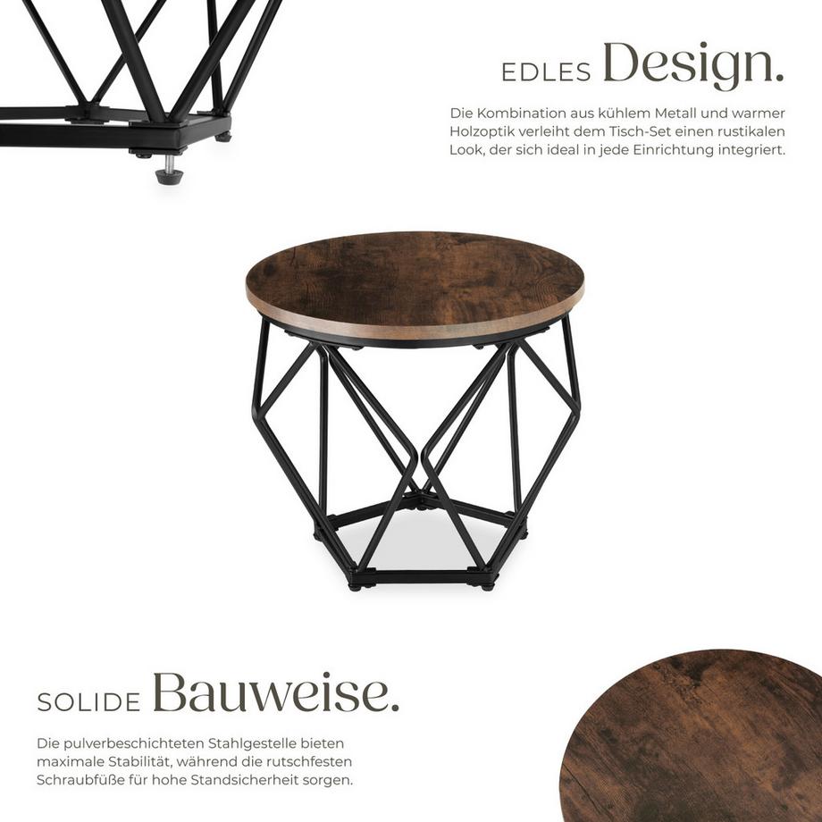 Tectake Ensemble de 2 tables basses BENHAM style industriel  