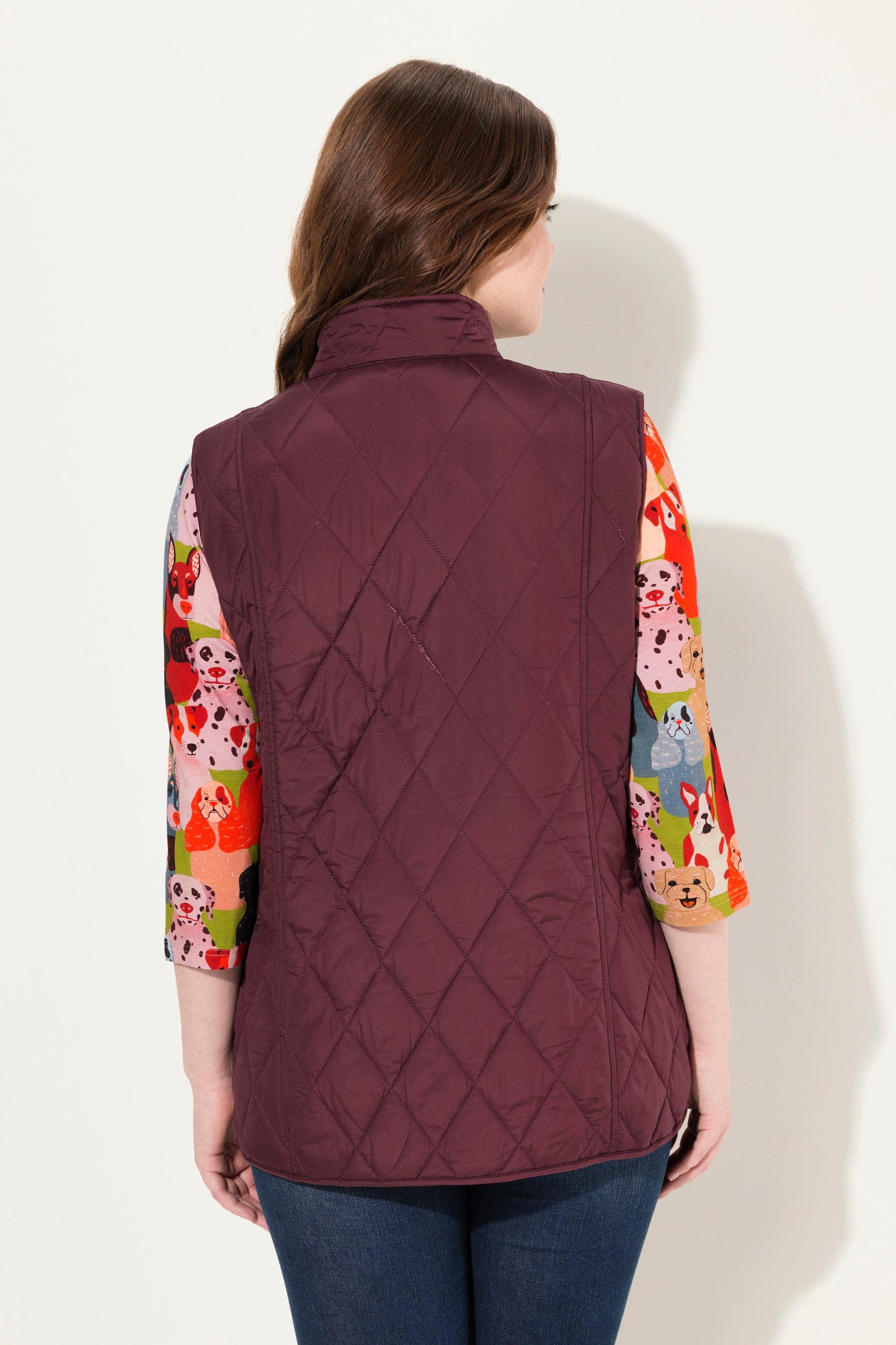 Ulla Popken Steppweste Wasserabweisend Fasanen Futter Ärmellos  