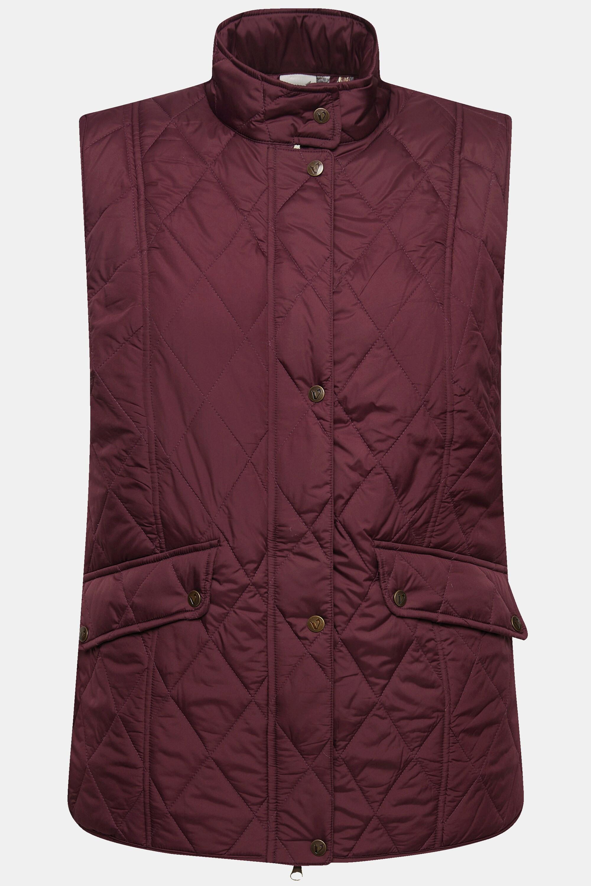 Ulla Popken Steppweste Wasserabweisend Fasanen Futter Ärmellos  