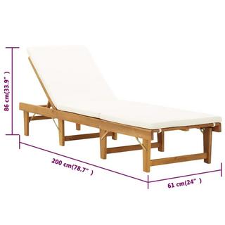 VidaXL Chaise longue bois d'acacia  