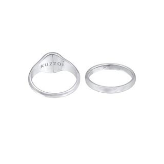 Kuzzoi  Ring  Siegelring Basic Bandring 2Er Set 925 Silber 