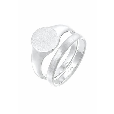 Kuzzoi  Ring  Siegelring Basic Bandring 2Er Set 925 Silber 