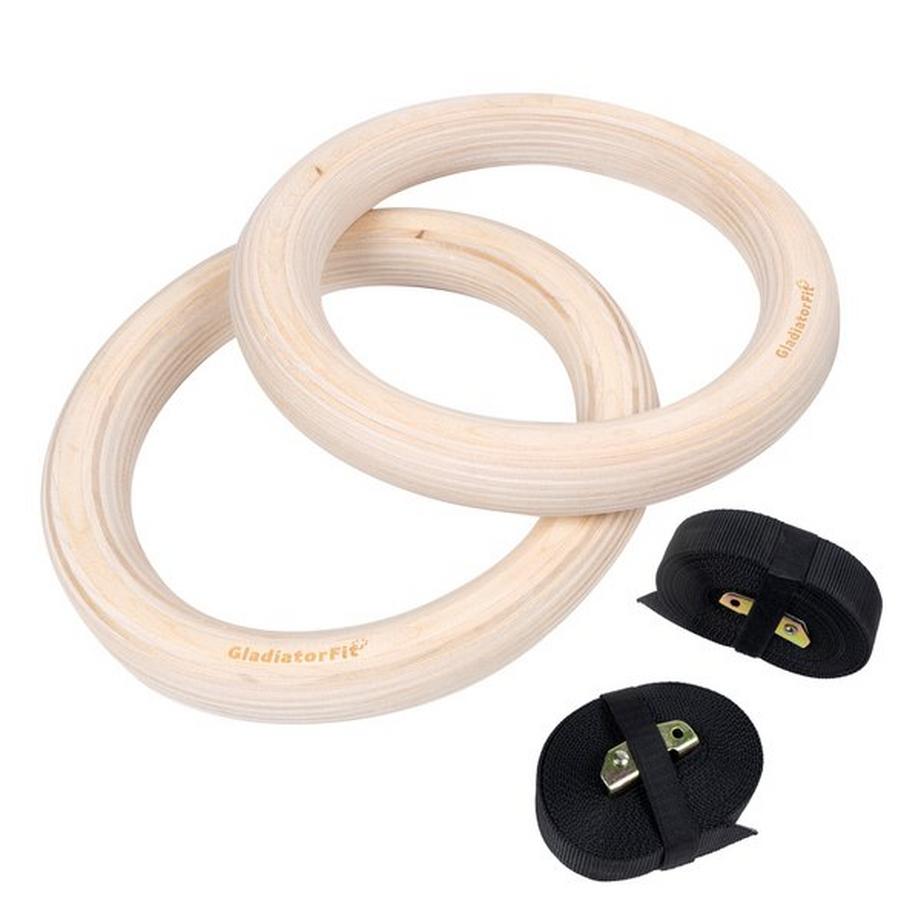 GladiatorFit  Anneaux de gymnastique - crosstraining en bois Ø 32mm GladiatorFit 