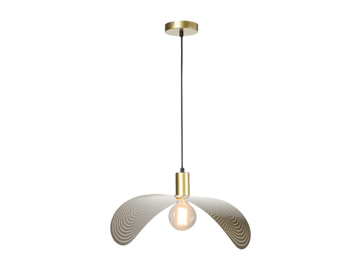 Vente-unique Suspension courbée design en métal - L. 60 x P. 41 cm - Doré - LUCENA  