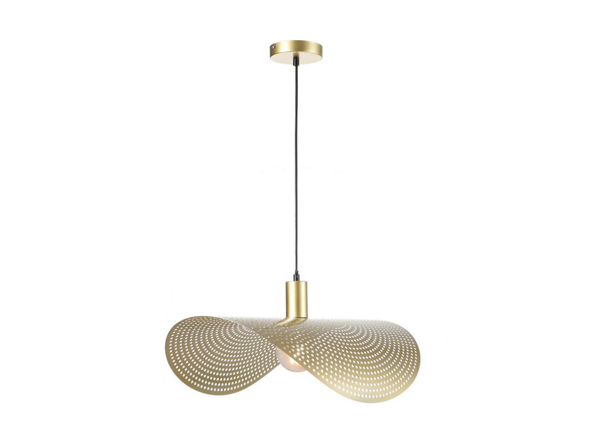 Vente-unique Suspension courbée design en métal - L. 60 x P. 41 cm - Doré - LUCENA  