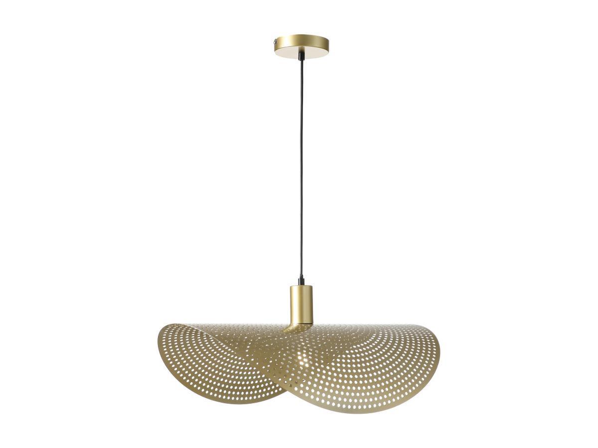 Vente-unique Suspension courbée design en métal - L. 60 x P. 41 cm - Doré - LUCENA  