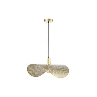 Vente-unique Suspension courbée design en métal - L. 60 x P. 41 cm - Doré - LUCENA  