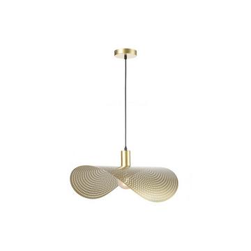 Lampadario curvo L. 60 x P. 41 cm in Metallo Dorato Stile di design - LUCENA