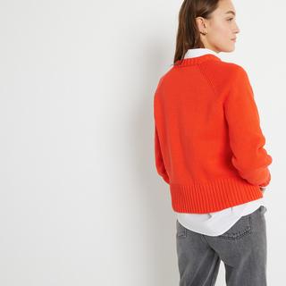 La Redoute Collections  Grobstrickpullover mit rundem Ausschnitt 