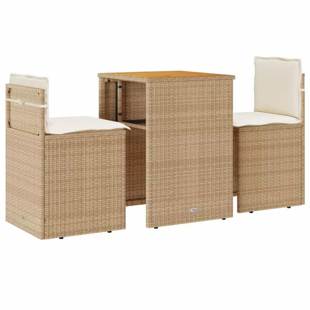 VidaXL - Bistro set poly-rattan, One Size, Beige