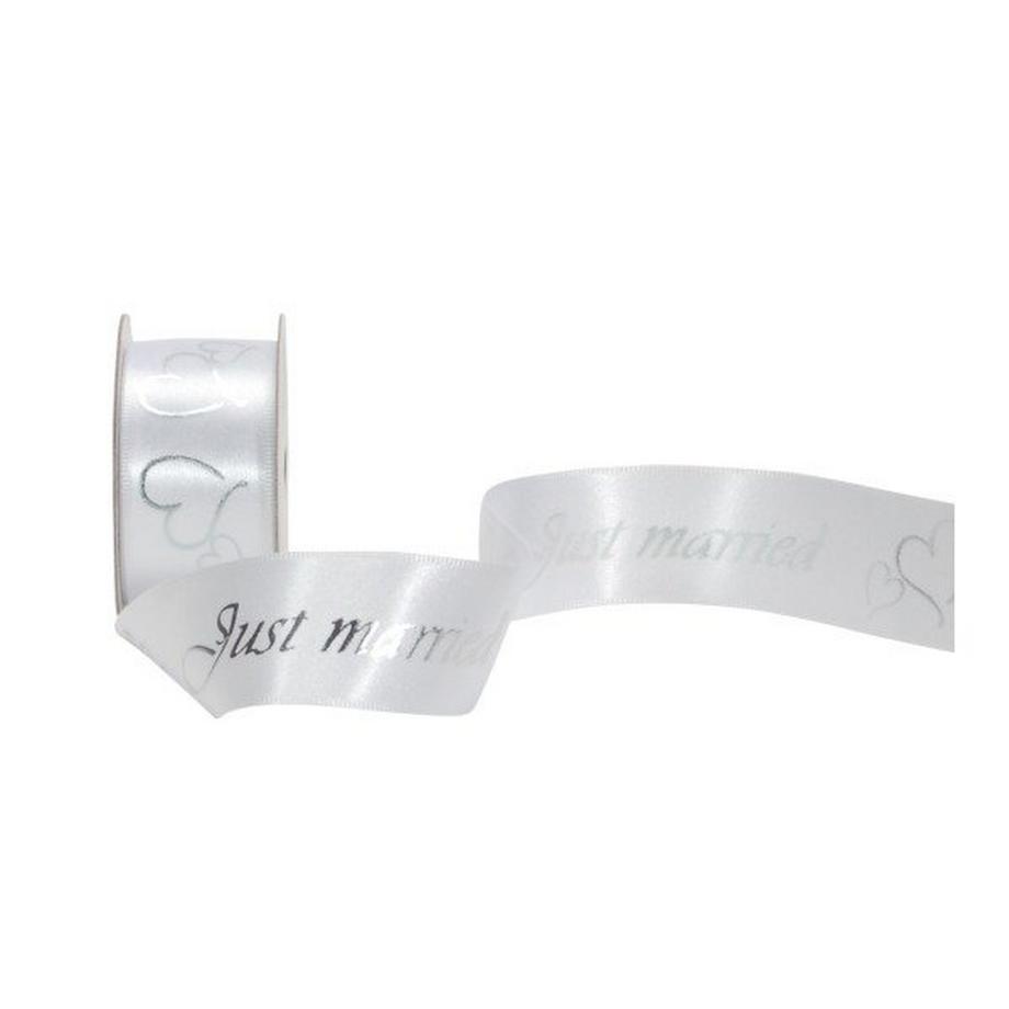 SPYK Band Cubino 25mmx3m 0157.2554 weiss-silber Just Married