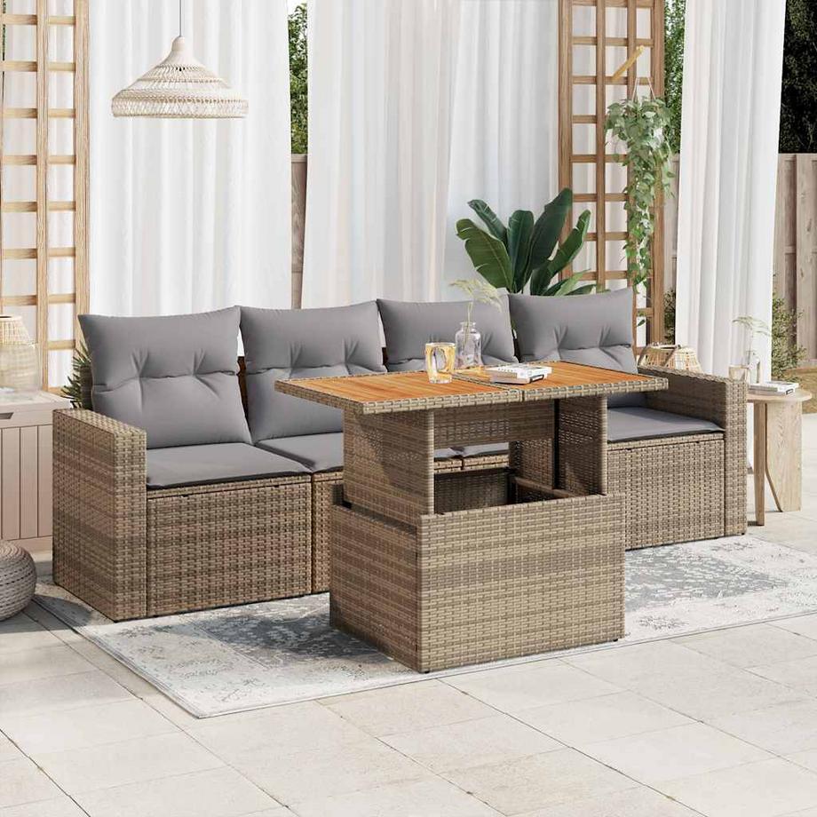 VidaXL set di divani da giardino Polirattan  