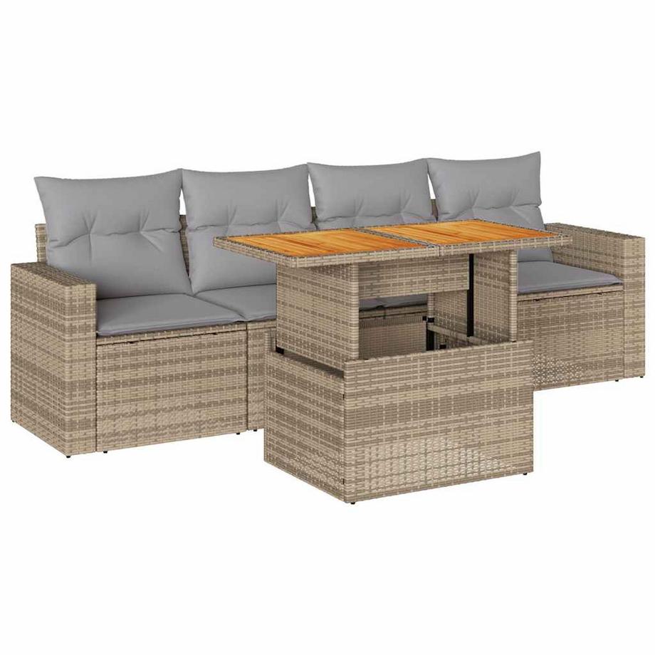 set di divani da giardino Polirattan