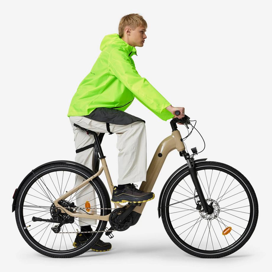 BTWIN  Velo-Regenjacke Sichtbarkeit Tag 120 Unisex, neongelb 